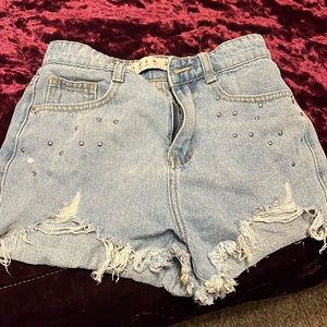 High waist denim shorts